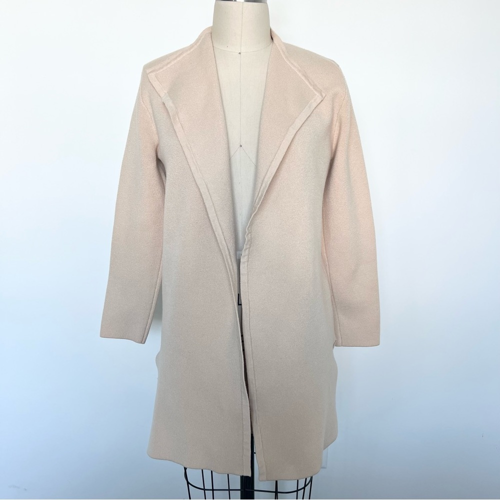Anrabess Cream Knit Open Cardigan